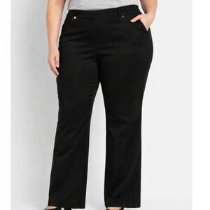 JM Collection Magic Pants Pull On Slim Leg Curvy Fit Black 16 NWT